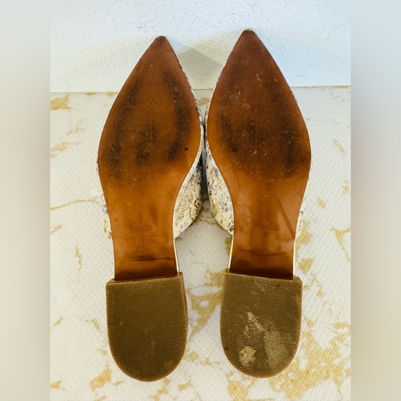 🔥🔥FINAL CLEARENCE🔥🔥 LÍNEA PAOLO Gold Snake Print Slides - Picture 5 of 6